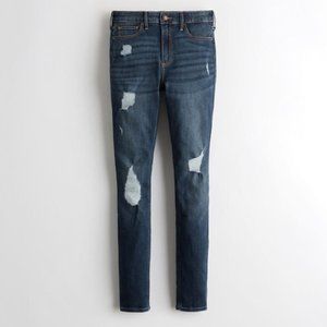 Ripped Dark Hollister High-Rise Skinny Jeans